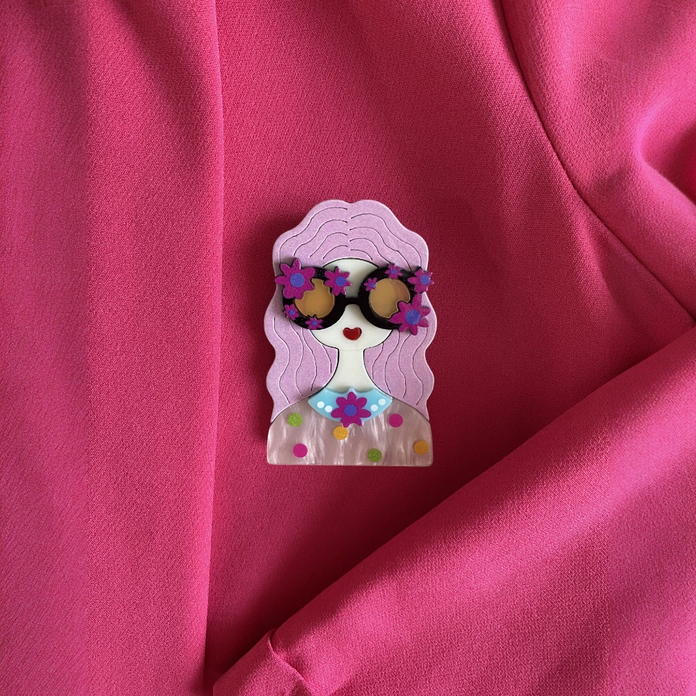 Pink Lady Floral Broş