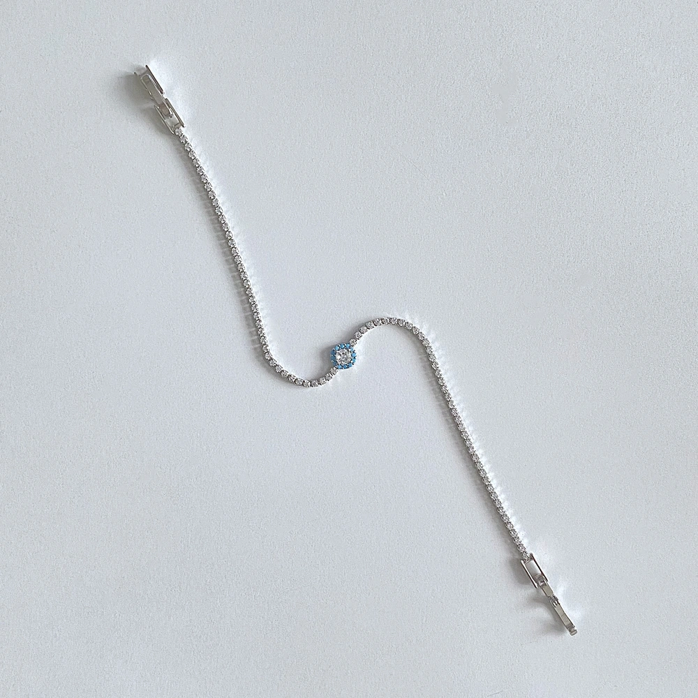 Minimal Mavi Yuvarlak Taşlı Bileklik