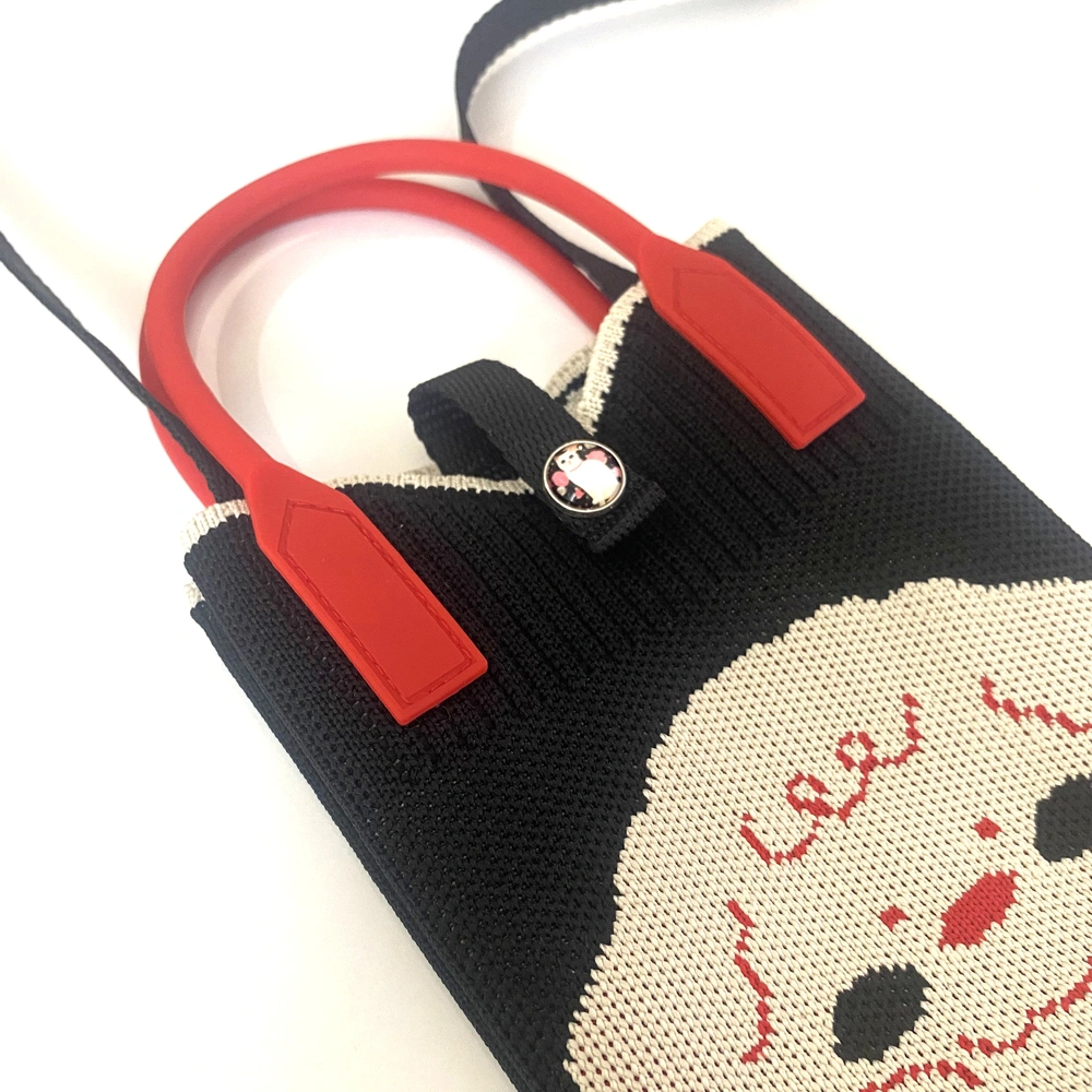 Köpek Figürlü Mini Triko Telefon Çantası
